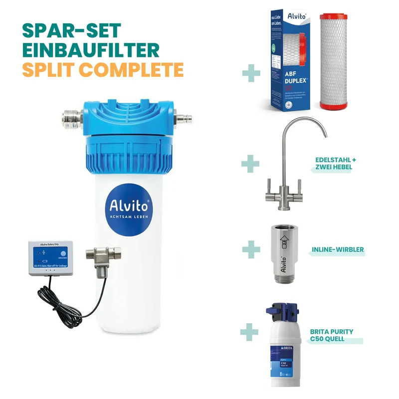 Alvito Untertisch Wasserfilter Set Split Complete
