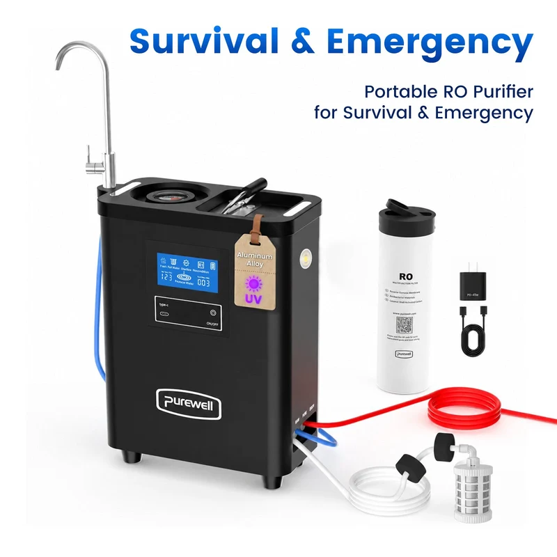Purewell Portable RO Water Purifier for Survival & Emergency