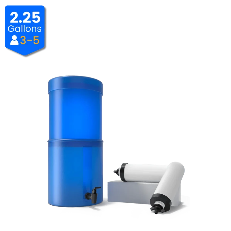 Purewell® – 2.25 Gallons Gravity-fed Water Filter System with Ceramic Filters - Plastic Containers
